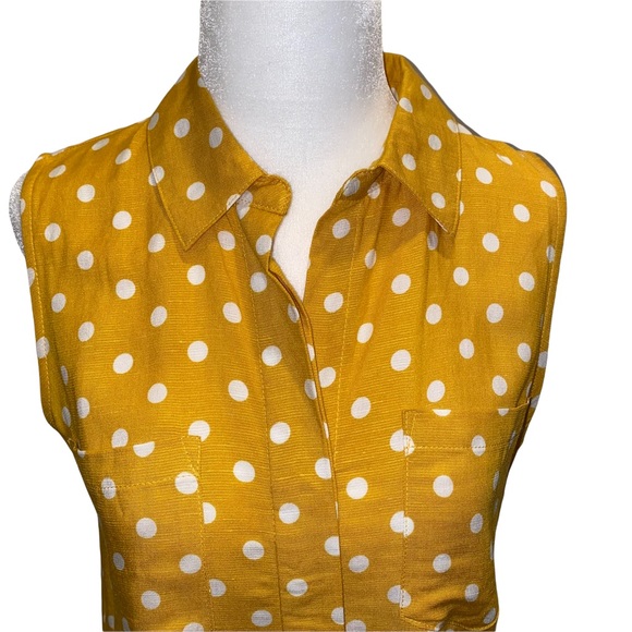Velvet Heart NWT Yellow Polka Dot Carol Sleeveless Button Up XS - Picture 4 of 15